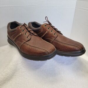 Clarks Cotrell Walk Oxford Men 11.5 Lace Up 26119616 Tobacco Fabric/Leather Shoe